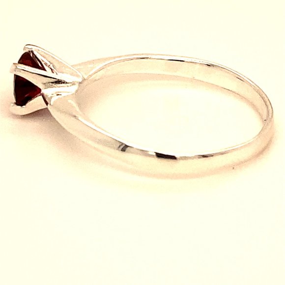 Pyrope 1.52ct Platinum Solid Silver Ring - Picture 5 of 6